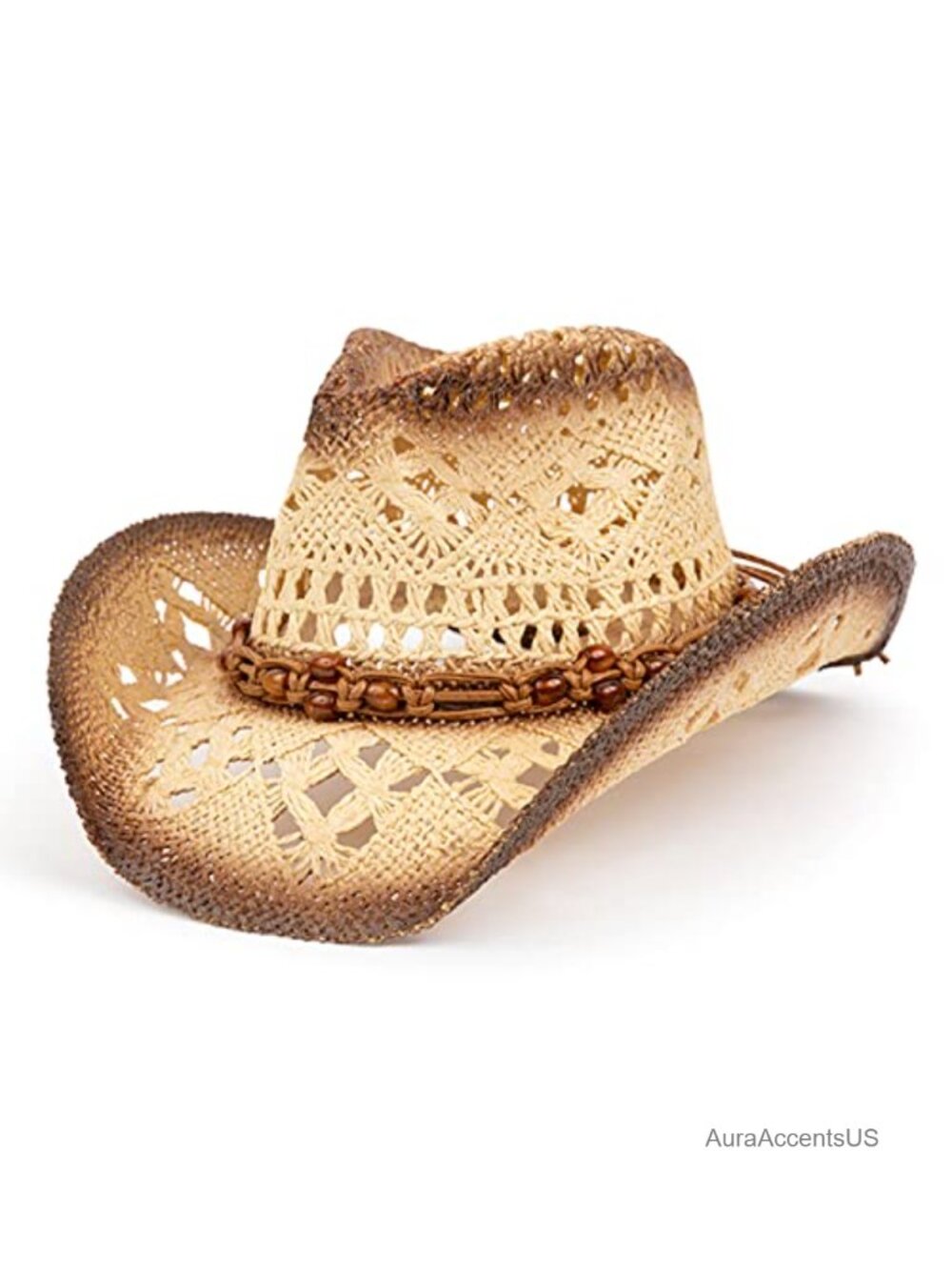 Straw Cowboy Hat Shapeable Brim Western Sun Protection One Size